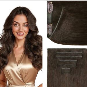 Goo Goo Chocolate Brown Remy Human Hair 14” Genius Clip In Hair Extensions